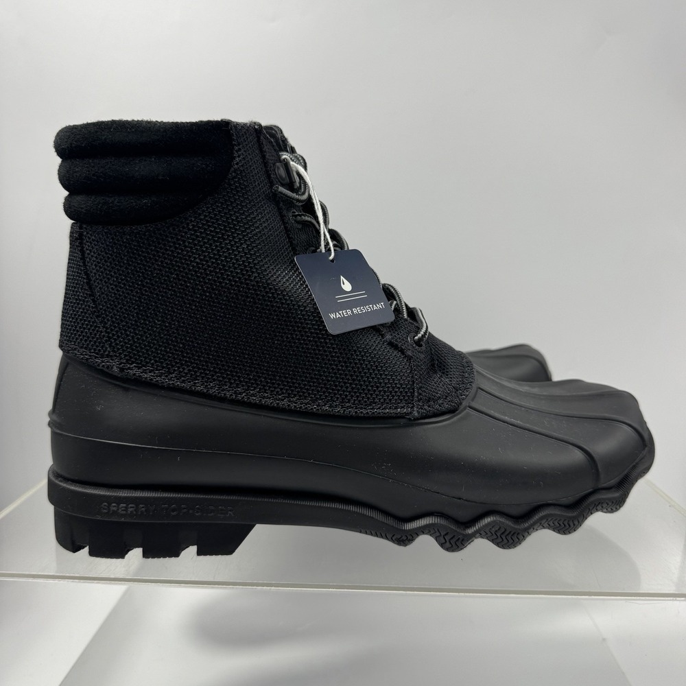 Brand New Sperry Avenue Duck Boots Black Nylon Cordura Waterproof Men's Size 8